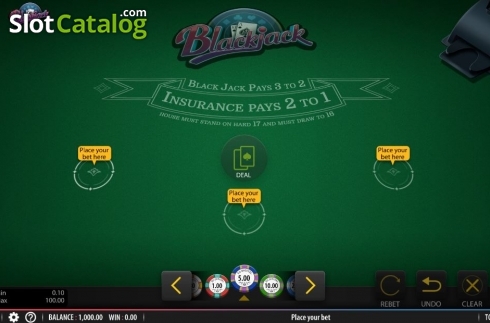 Game Screen 1. Blackjack (Shuffle Muster) slot