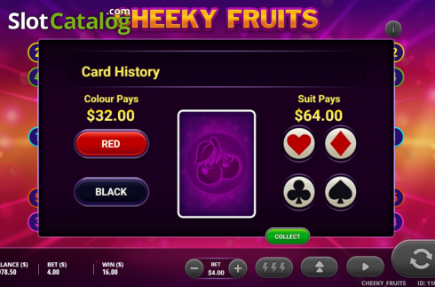 Gamble Feature. Cheeky Fruits slot