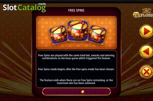 FS feature screen 2. Dancing Drums Explosion slot