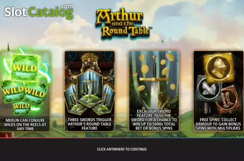 Intro screen. Arthur And The Round Table slot