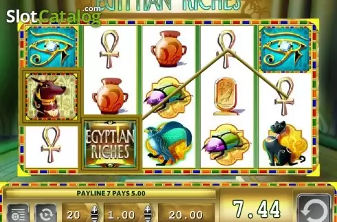Wild Win screen. Egyptian Riches (Light and Wonder) slot