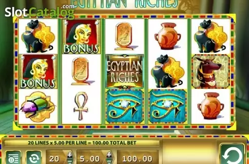 Reels screen. Egyptian Riches (Light and Wonder) slot