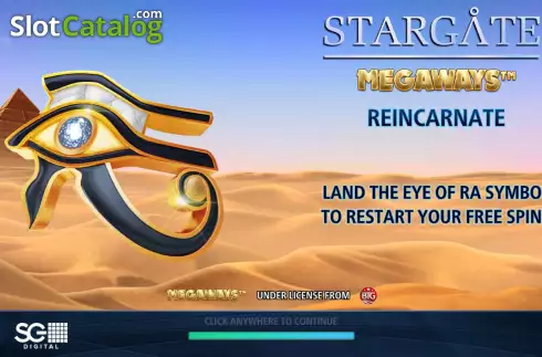 Start Screen. Stargate Megaways slot