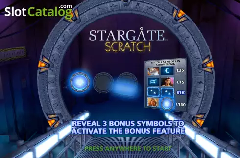 Intro screen. Stargate Scratch slot