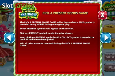 Feature Pick Bonus Screen. Matching Through The Snow slot