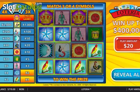 Win screen 2. Loteria slot