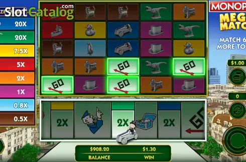 Free Spins Win Screen. Monopoly Mega Match slot