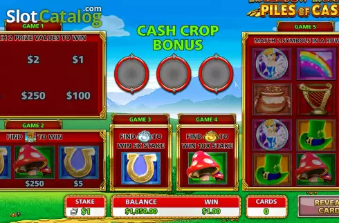 Win Screen. Rainbow Riches Piles Of Cash slot