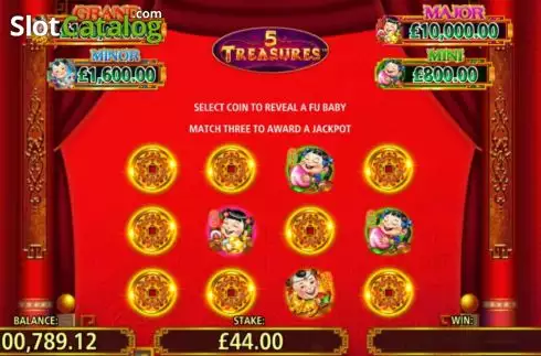 Jackpot Game. 5 Treasures (Shuffle Master) slot