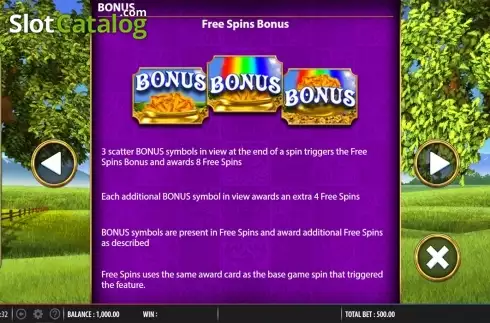 Paytable 5. Rainbow Riches Drops of Gold slot