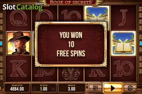 Free Spins Win Screen 2. Book of Secrets slot