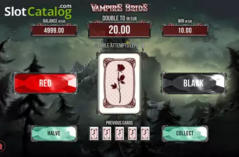 Double Up Risk Game Screen. Vampire Bride slot