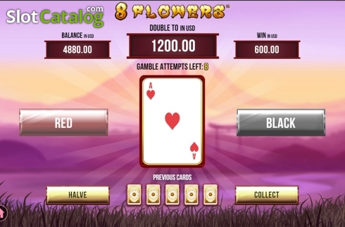 Gamble game screen 2. 8 Flowers slot