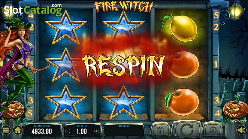 Fire Witch Respins Win Screen