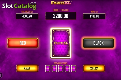 Gamble game screen. Fruiti XL slot