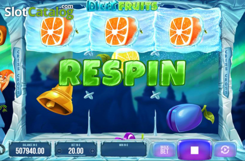 Respin Feature. Dicey Fruits slot