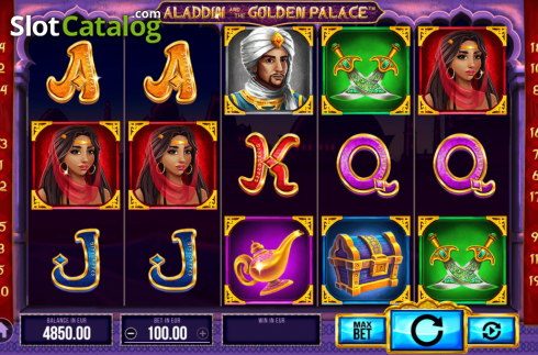 Skärmdump2. Aladdin and the Golden Palace slot