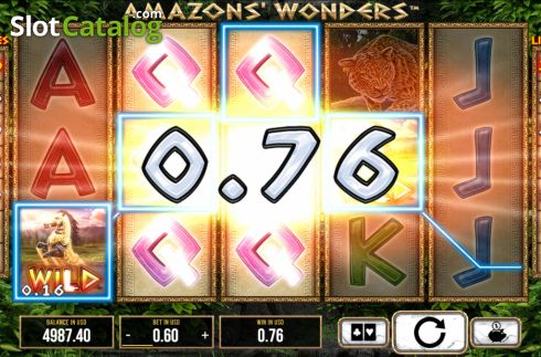 Win screen. Amazons Wonders slot