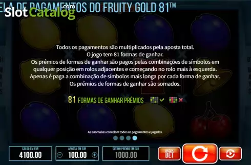 Bildschirm9. Fruity Gold 81 slot