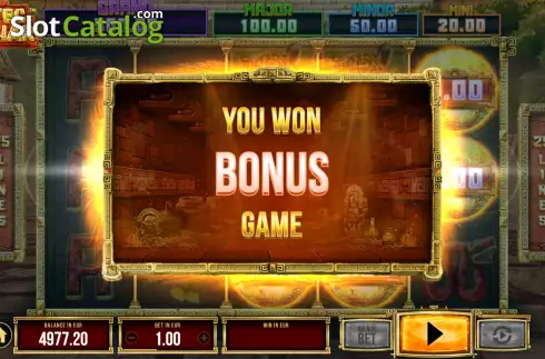 Bonus Game Win Screen. Aztec Jaguar slot