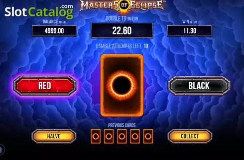 Double Up Risk Game Screen. Masters of Eclipse slot