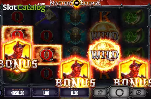 Free Spins Win Screen. Masters of Eclipse slot