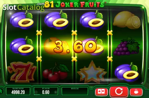 Win screen. 81 Joker Fruits slot