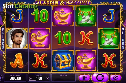 Game Screen. Aladdin and The Magic Carpet slot
