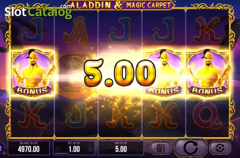 Free Spins Win Screen. Aladdin and The Magic Carpet slot
