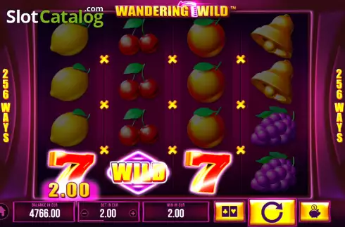 Win screen. Wandering Wild slot