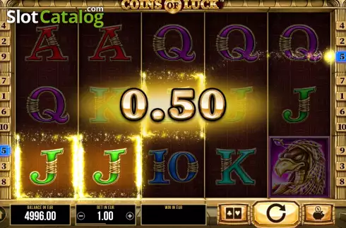 Win screen. Coins of Luck slot