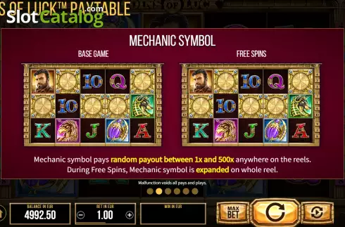 Game Features screen 2. Coins of Luck slot