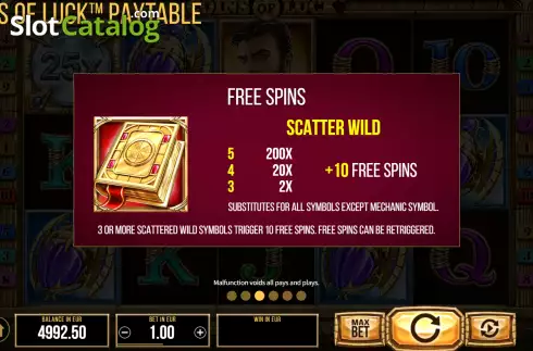 Game Features screen 3. Coins of Luck slot