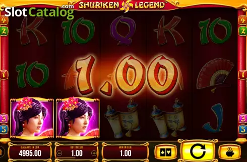 Win Screen. Shuriken Legend slot