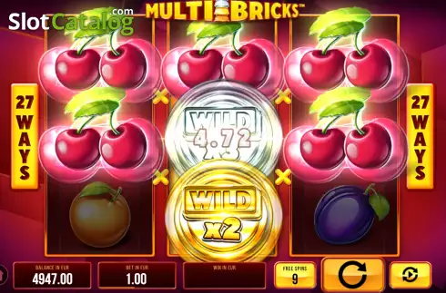 Free Spins Gameplay Screen. Multi Bricks slot