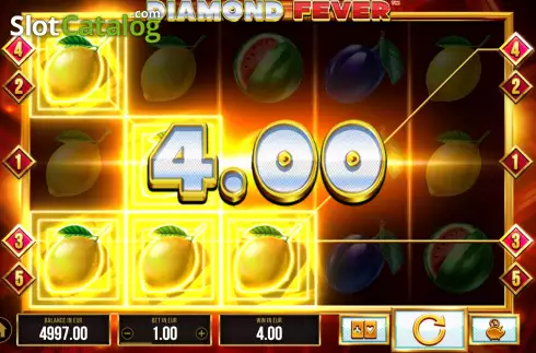 Win Screen. Diamond Fever slot
