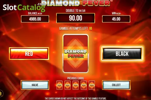 Win Screen 5. Diamond Fever slot