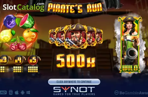 Start Screen. Pirate's Run slot