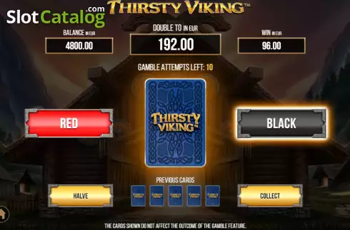 Risk Game screen. Thirsty Viking slot