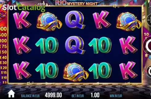 Game screen. Rio Mystery Night slot