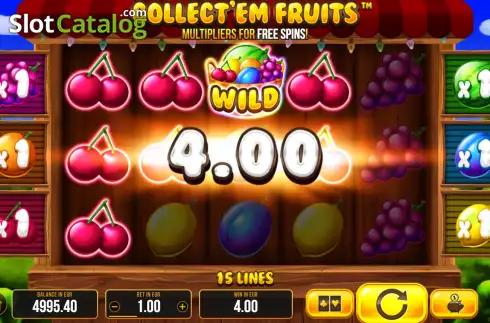 Win screen. Collect'em Fruits slot