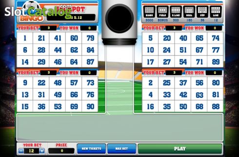 Game screen. Goal Bingo slot
