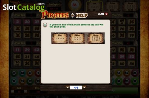 Paytable 3. Pirates Bingo (Salsa Technology) slot