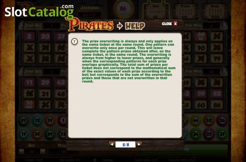 Paytable 4. Pirates Bingo (Salsa Technology) slot