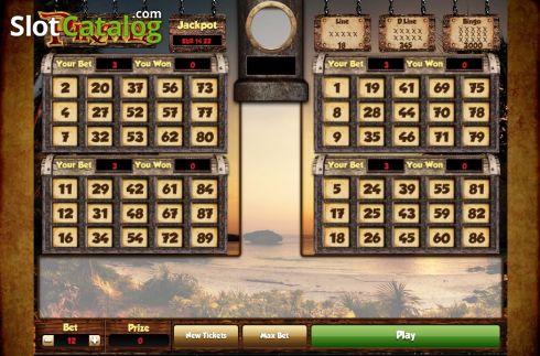 Game screen. Pirates Bingo (Salsa Technology) slot