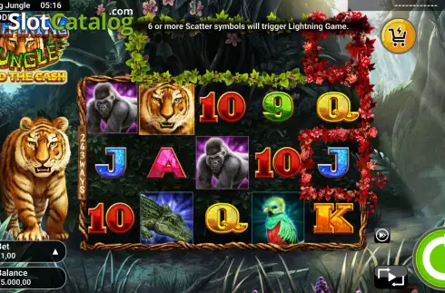 Game Screen. Lightning Jungle slot