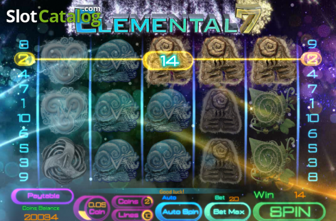 Win Screen. Elemental 7 slot