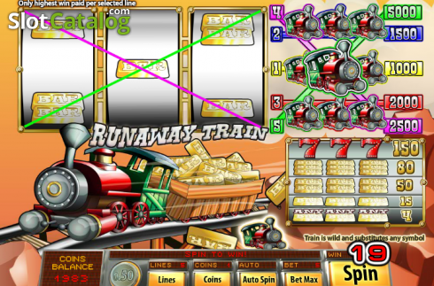 Win Screen2. Runaway Train (Saucify) slot