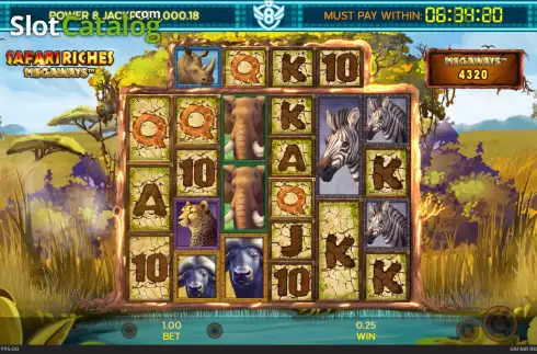 Win screen 2. Safari Riches Megaways slot