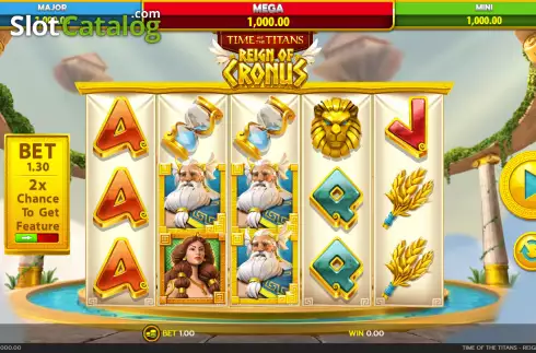 Reels screen. Time of the Titans: Reign of Cronus slot
